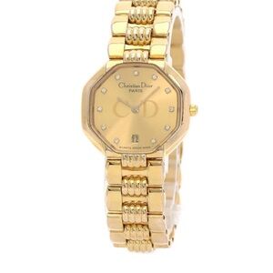 Dior Women's Gold Watch with Diamond Accents